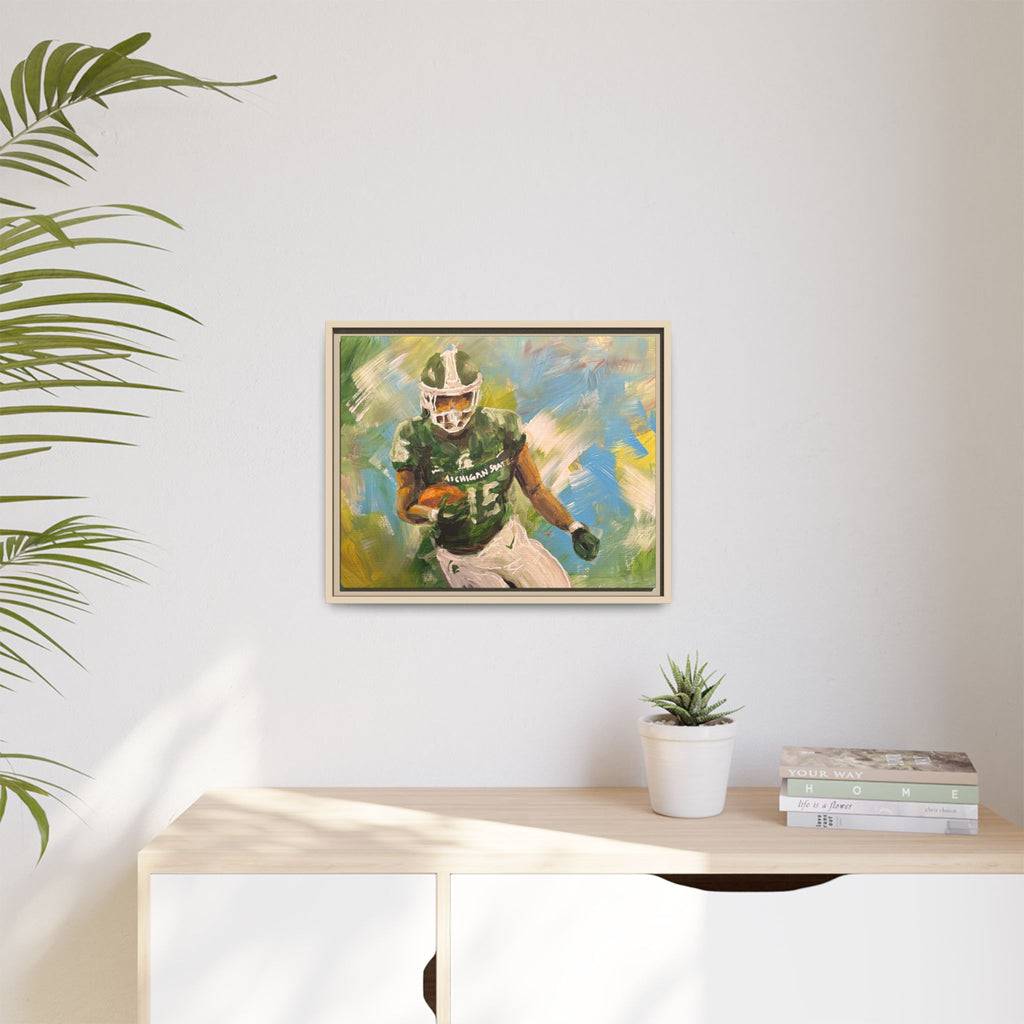 Abstract Football Matte Canvas, Framed (Multi-color)