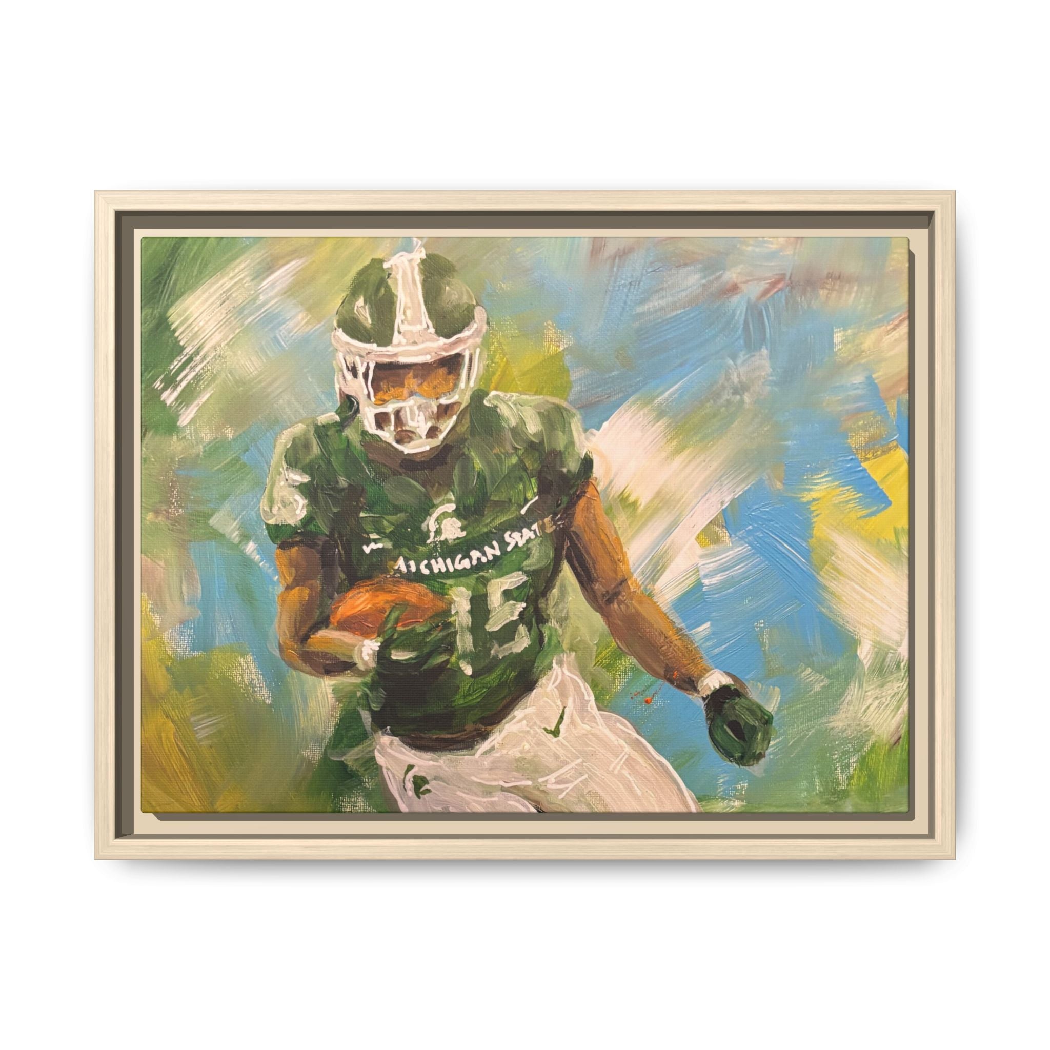 Abstract Football Matte Canvas, Framed (Multi-color)