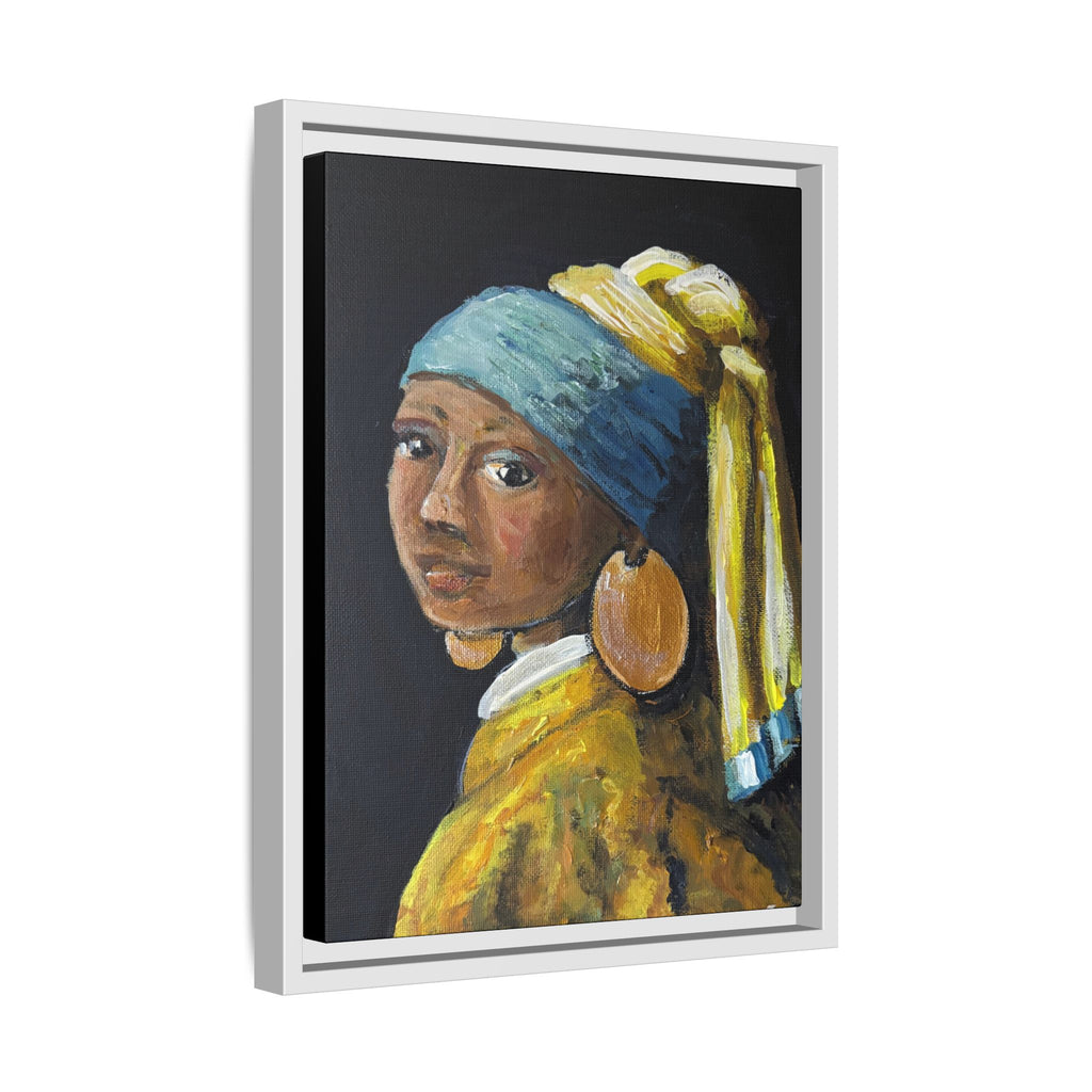 Girl with a Copper Earring, Framed Matte Canvas Print — new take on a classic.