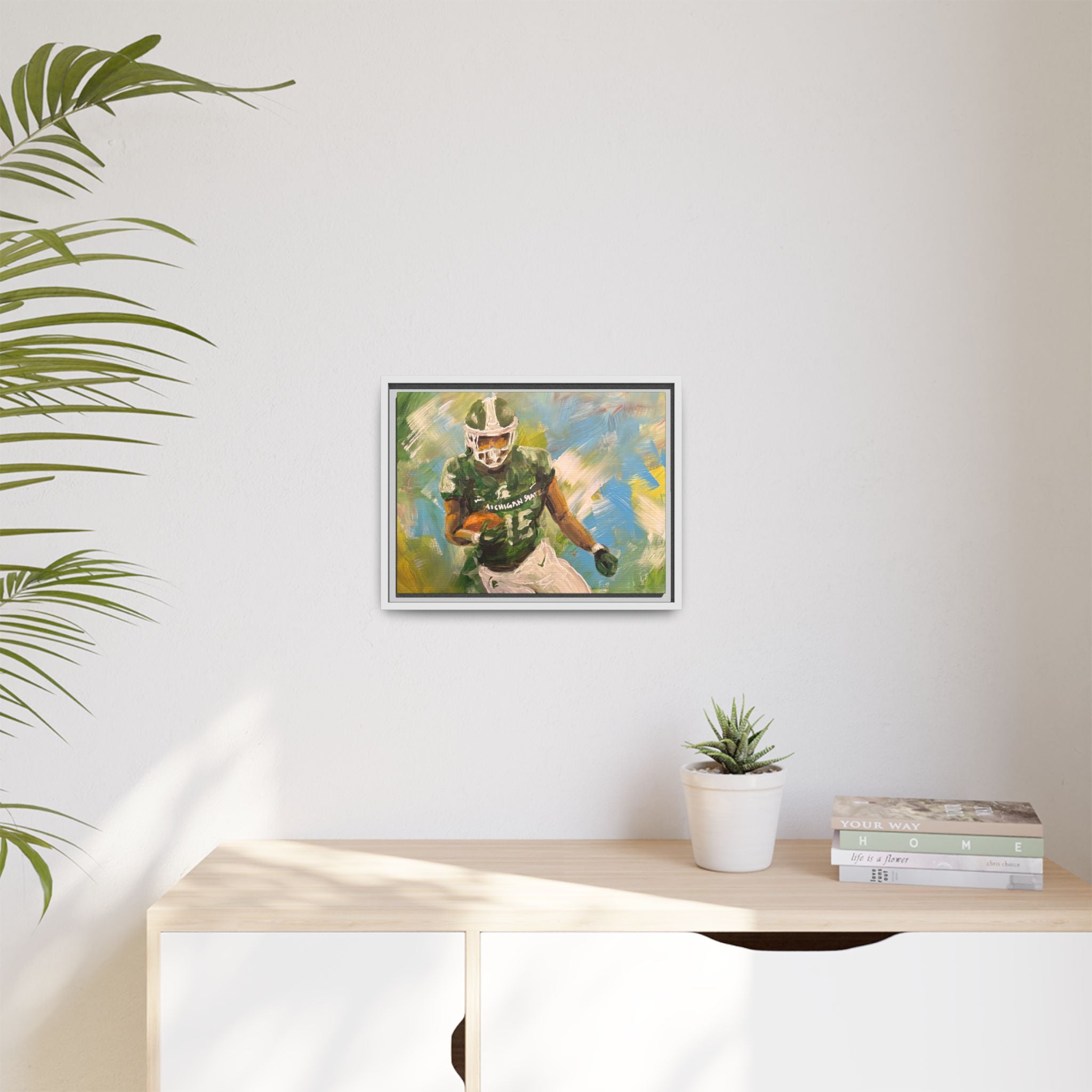 Abstract Football Matte Canvas, Framed (Multi-color)
