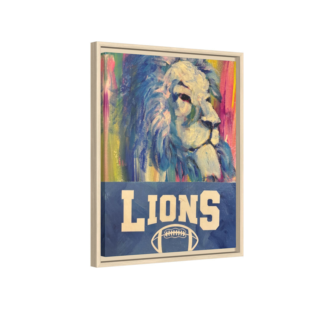 Lion, Matte Canvas, Framed (Multi-color)