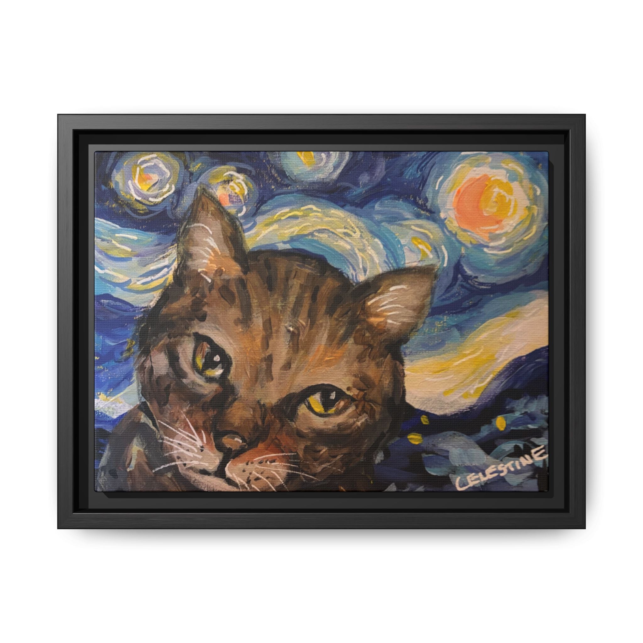 Starry Night Cat Portrait