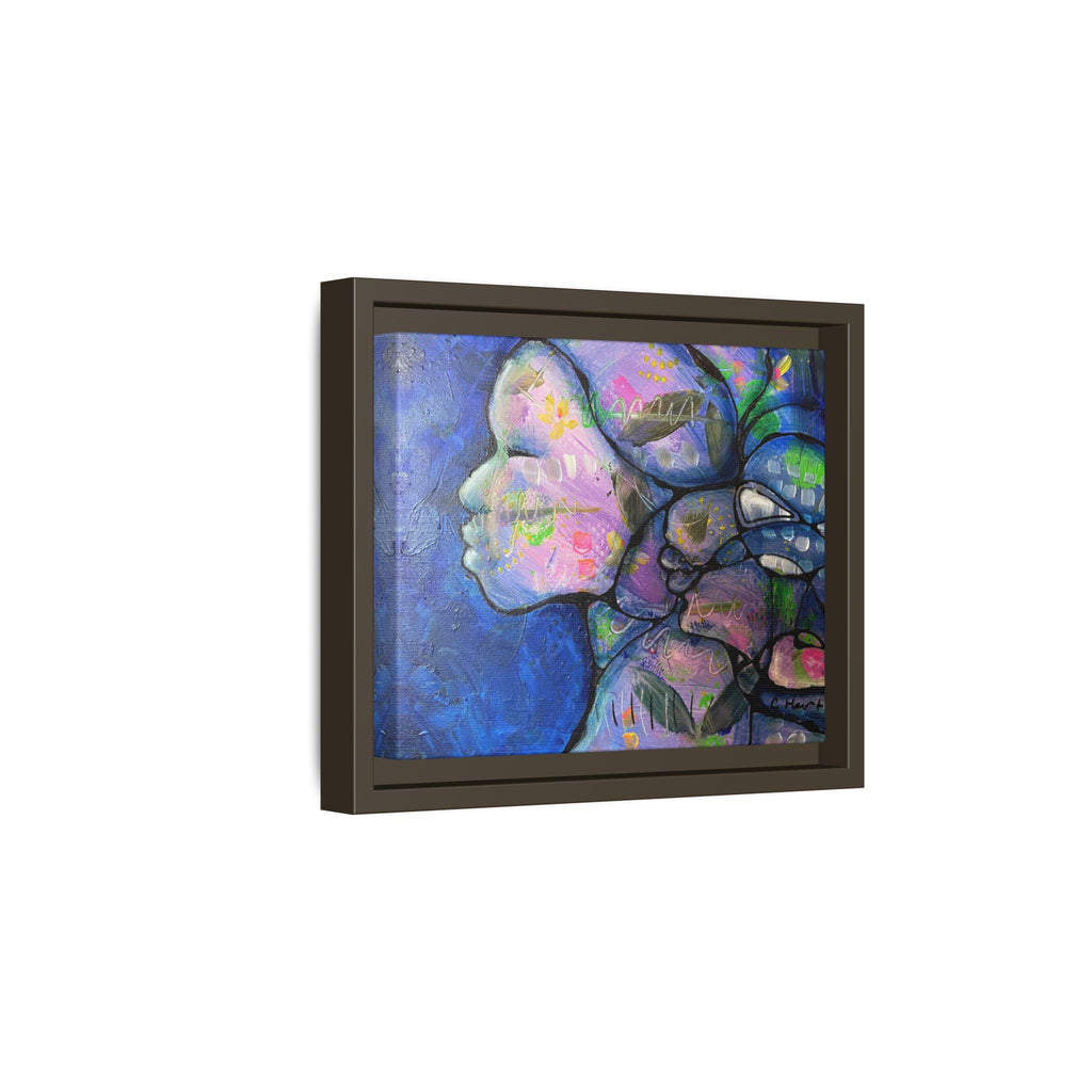Abstract Woman Framed Matte Canvas Art — Colorful Abstract Profile Portrait