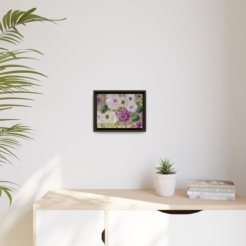 Floral Canvas Print — Pink & Mauve Watercolor Peonies