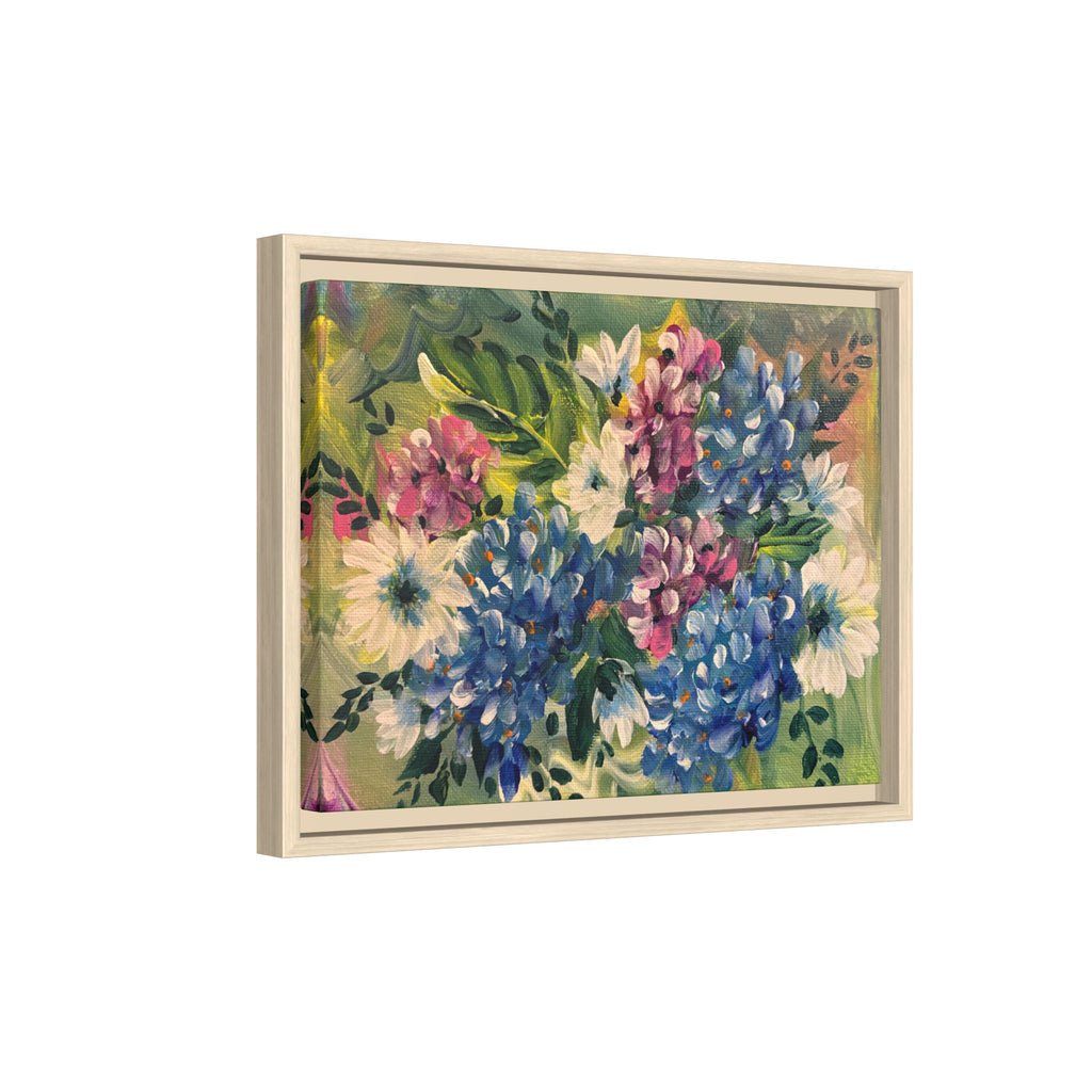 Floral Abstract Matte Canvas, Framed (Multi-color)