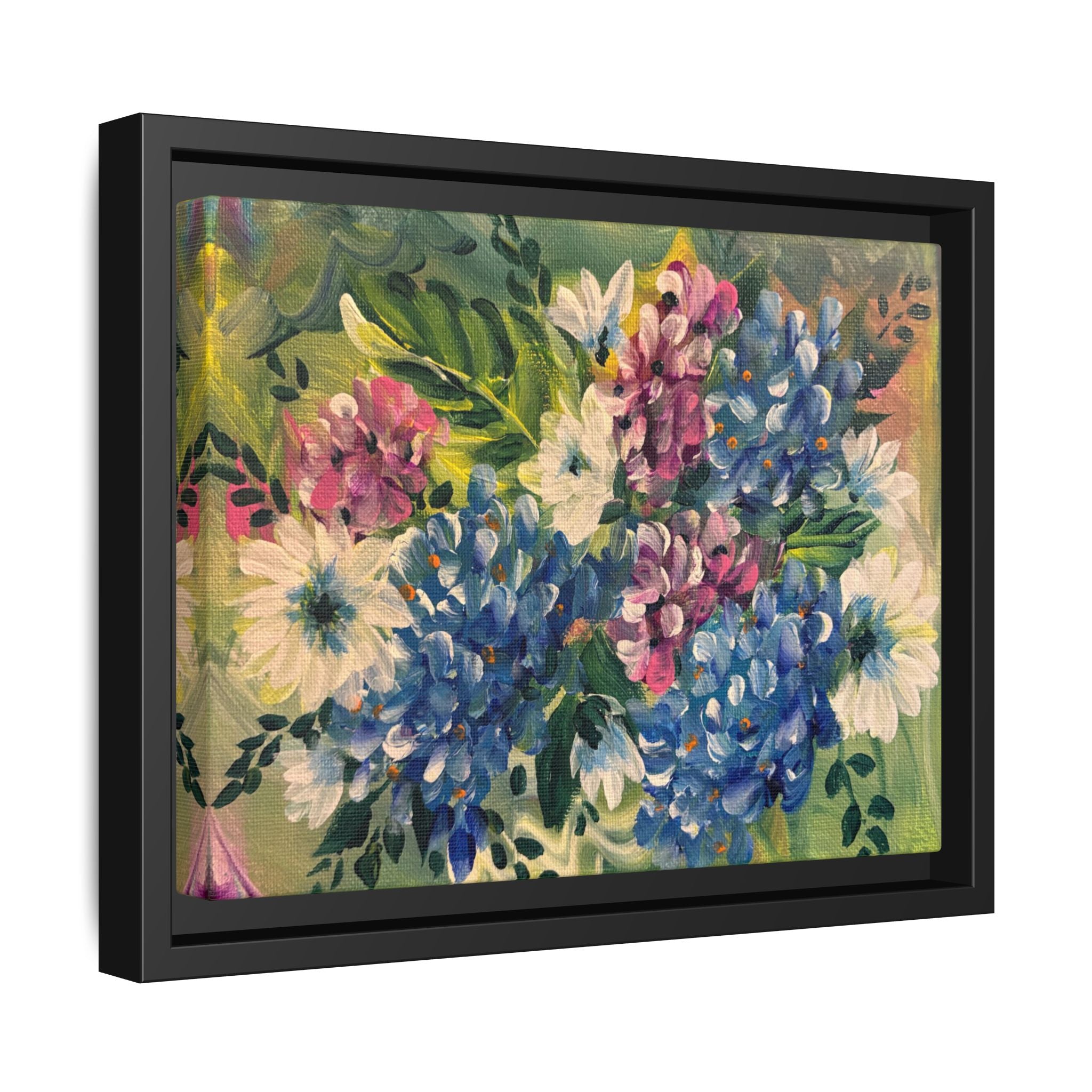 Floral Abstract Matte Canvas, Framed (Multi-color)