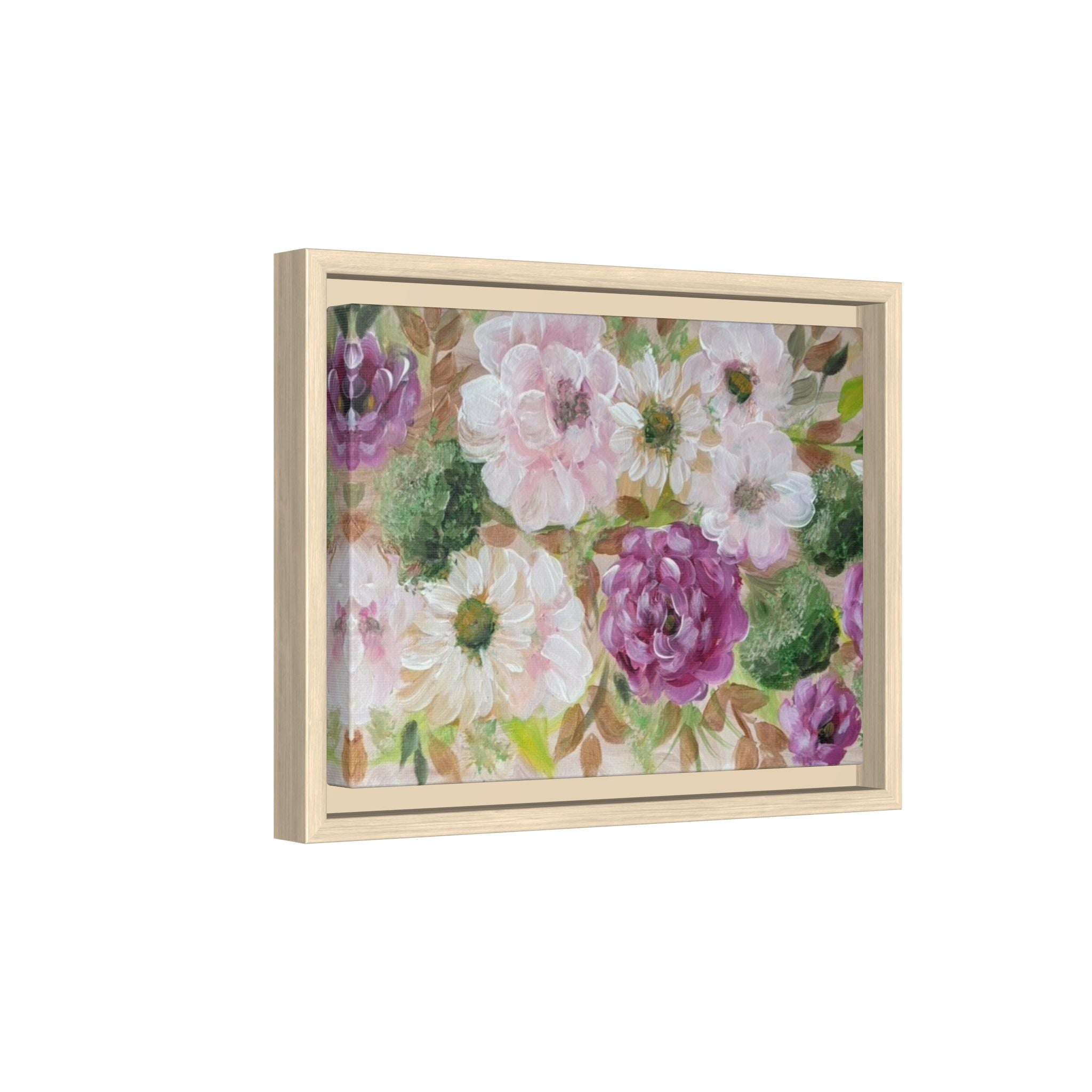 Floral Canvas Print — Pink & Mauve Watercolor Peonies