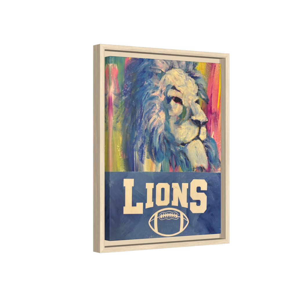 Lion, Matte Canvas, Framed (Multi-color)