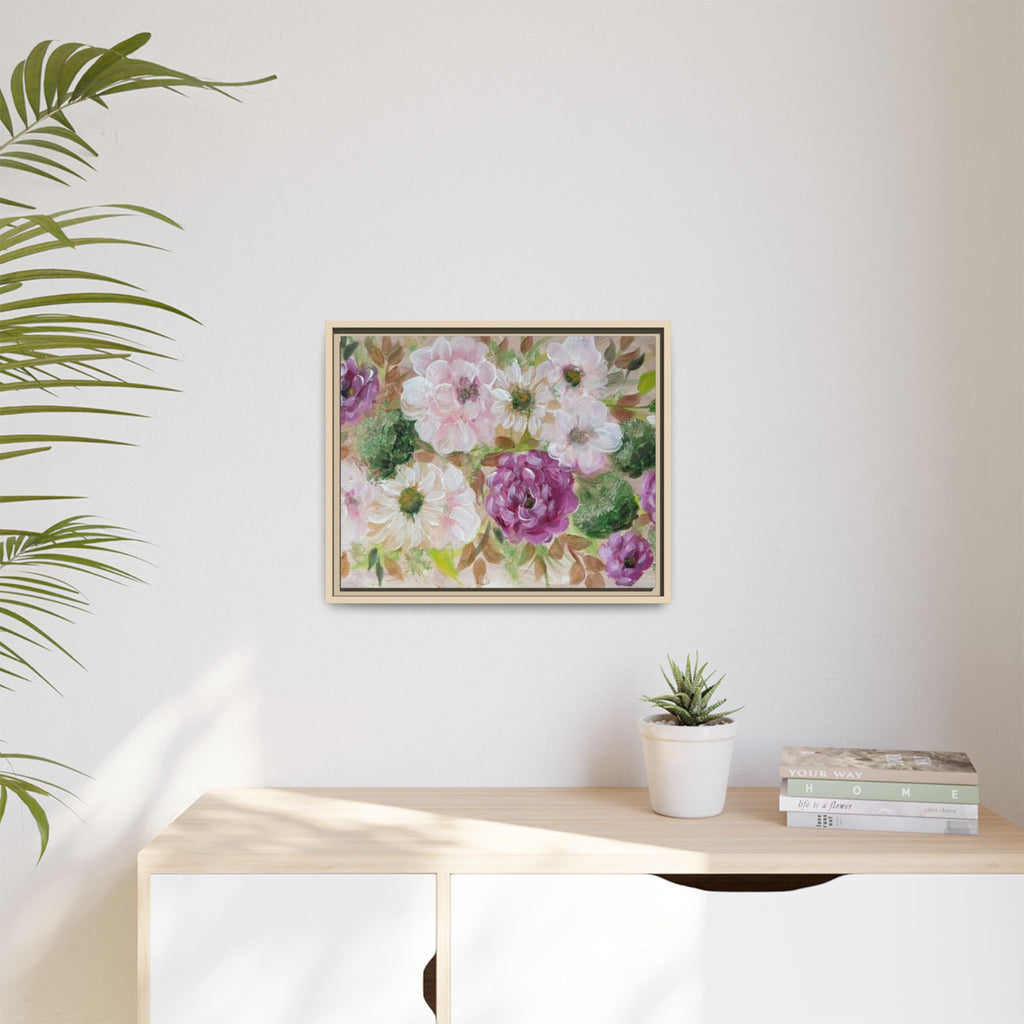 Floral Canvas Print — Pink & Mauve Watercolor Peonies