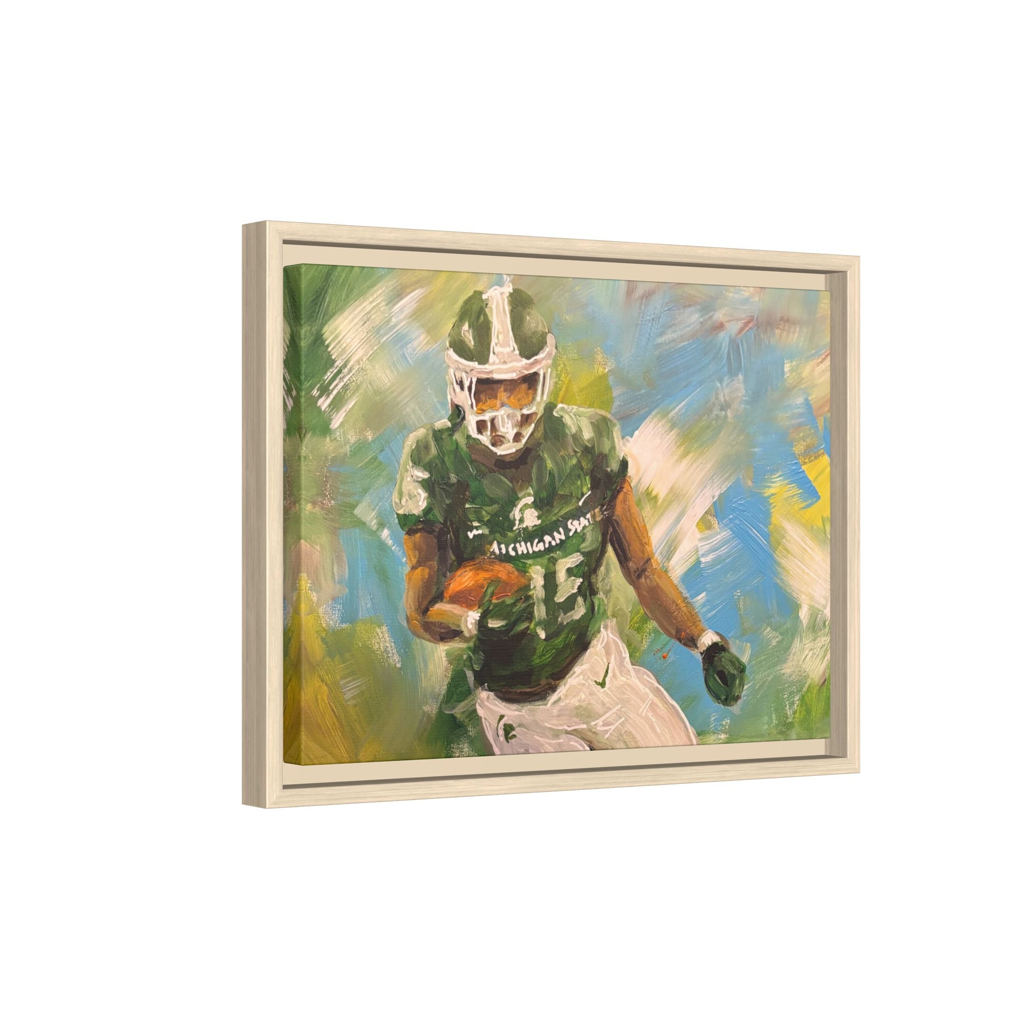 Abstract Football Matte Canvas, Framed (Multi-color)