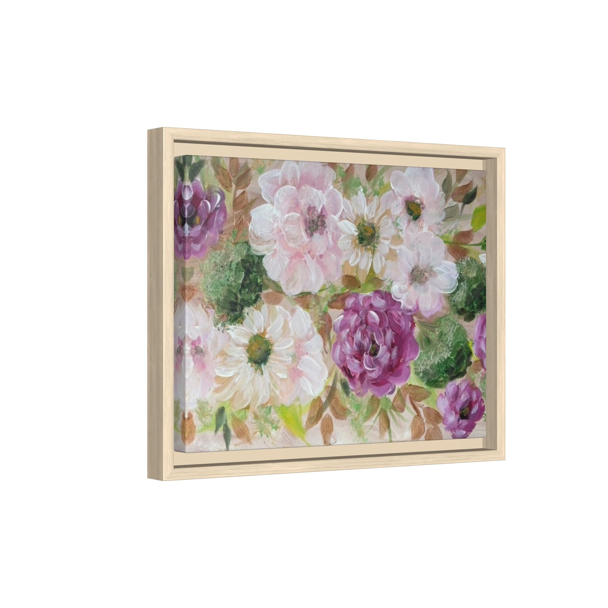 Floral Canvas Print — Pink & Mauve Watercolor Peonies