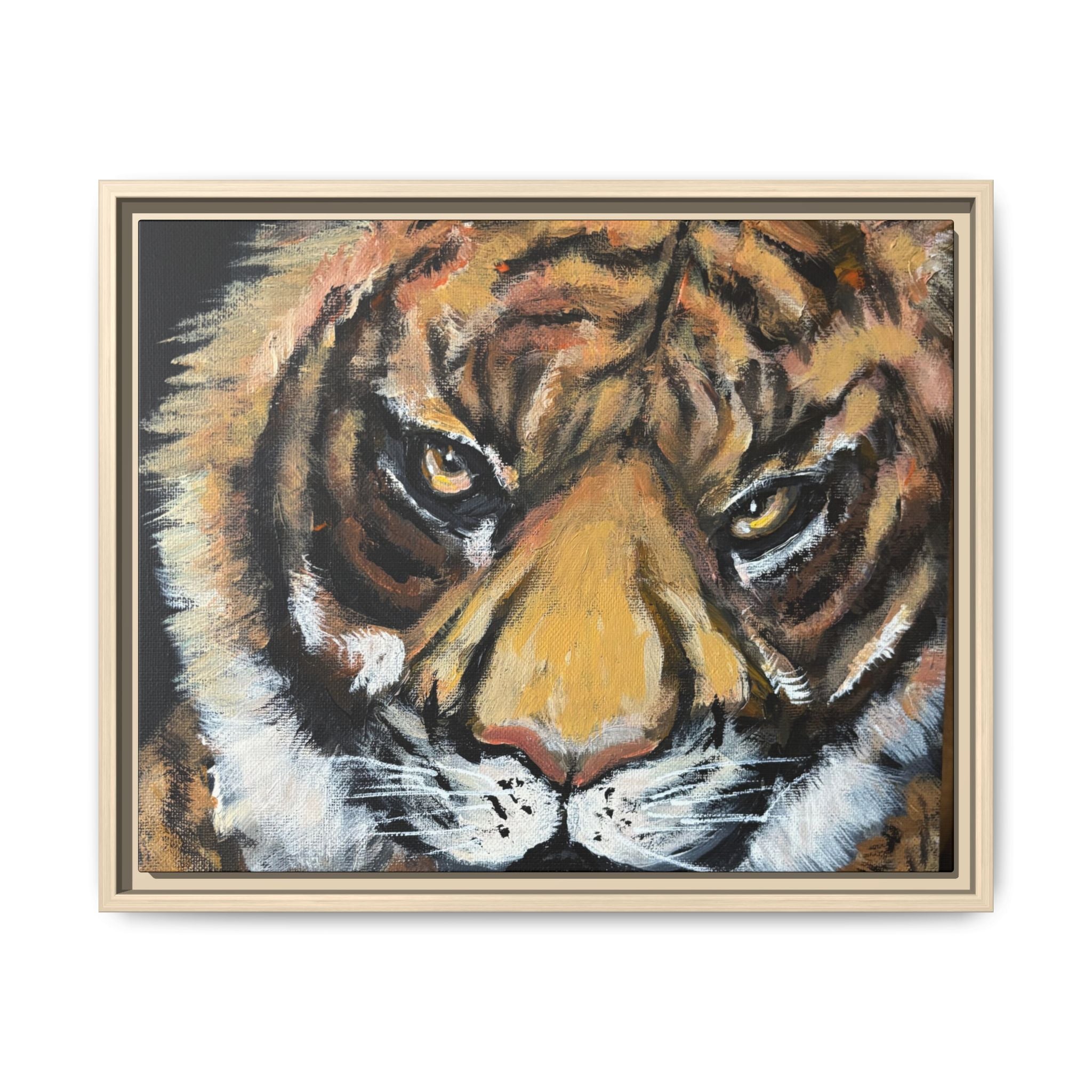 Tiger, Matte Canvas, Framed (Multi-color)