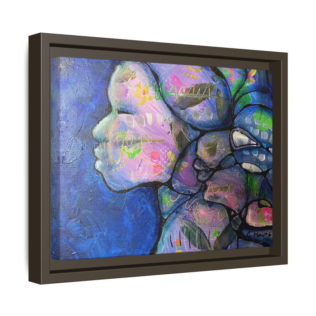 Abstract Woman Framed Matte Canvas Art — Colorful Abstract Profile Portrait