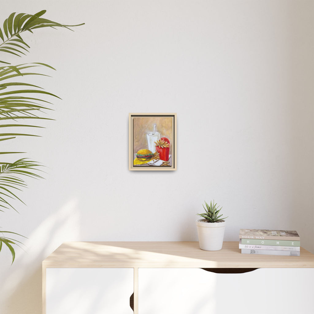 Fast Food Still Life Matte Canvas Framed Wall Art