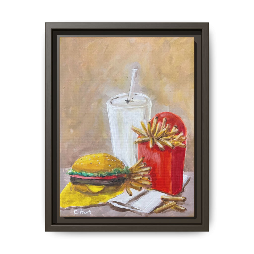 Fast Food Still Life Matte Canvas Framed Wall Art