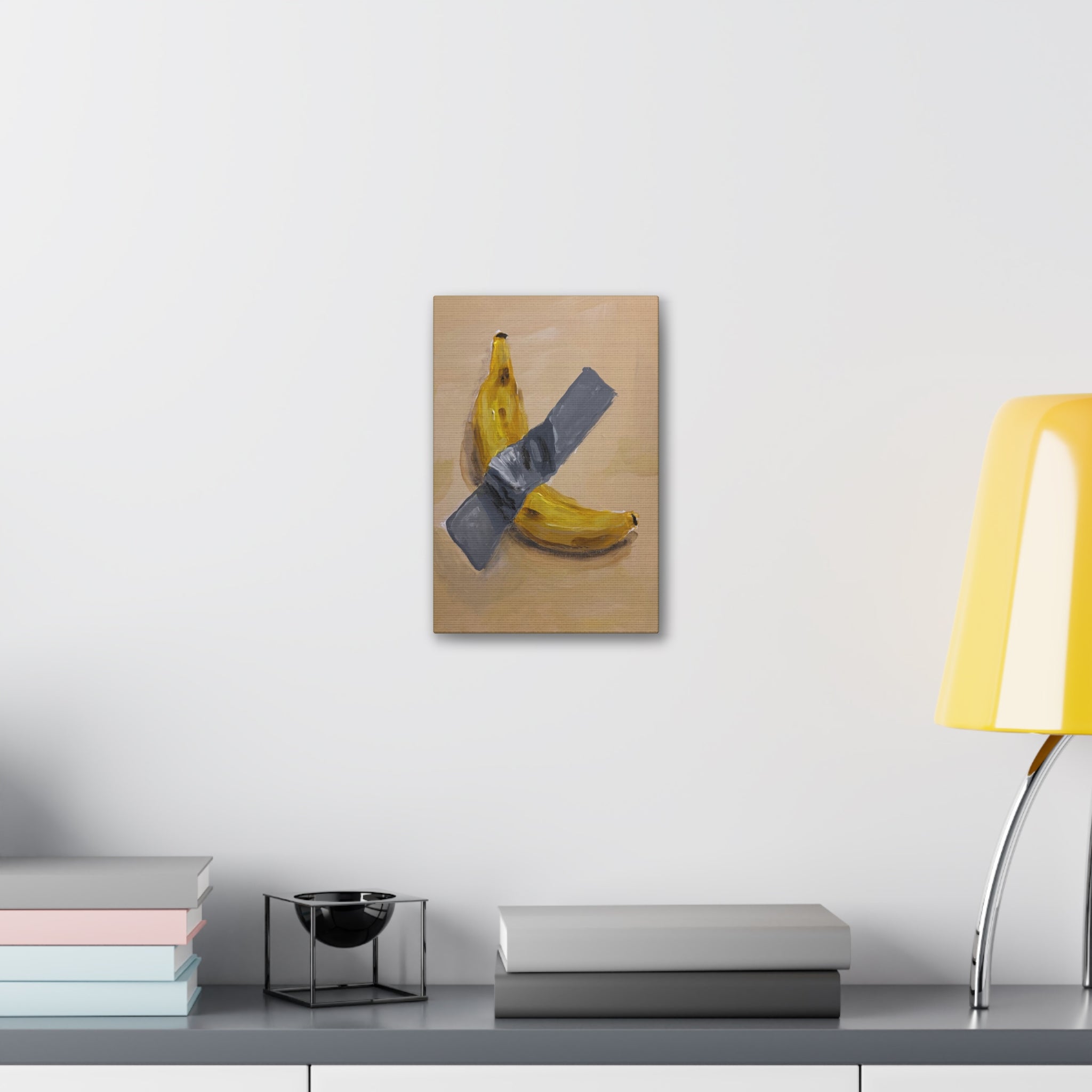 Duct Tape Banana Satire Canvas Print — Modern Pop Art Wall Decor