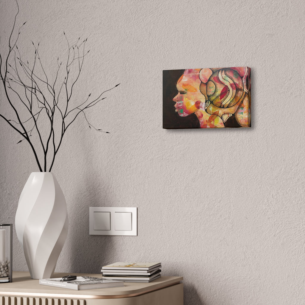 Abstract Woman Profile Canvas Print — Colorful Contemporary Wall Art