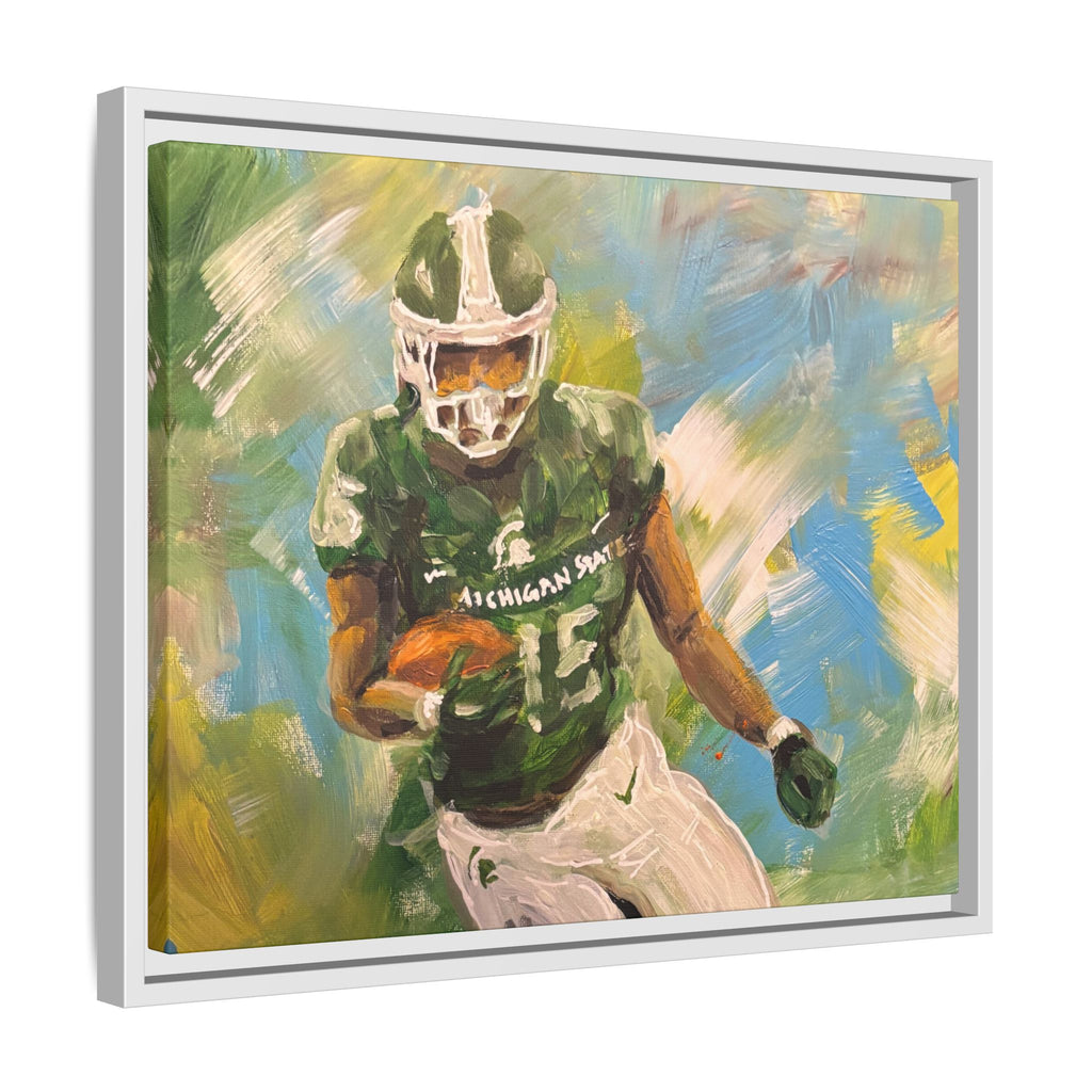 Abstract Football Matte Canvas, Framed (Multi-color)