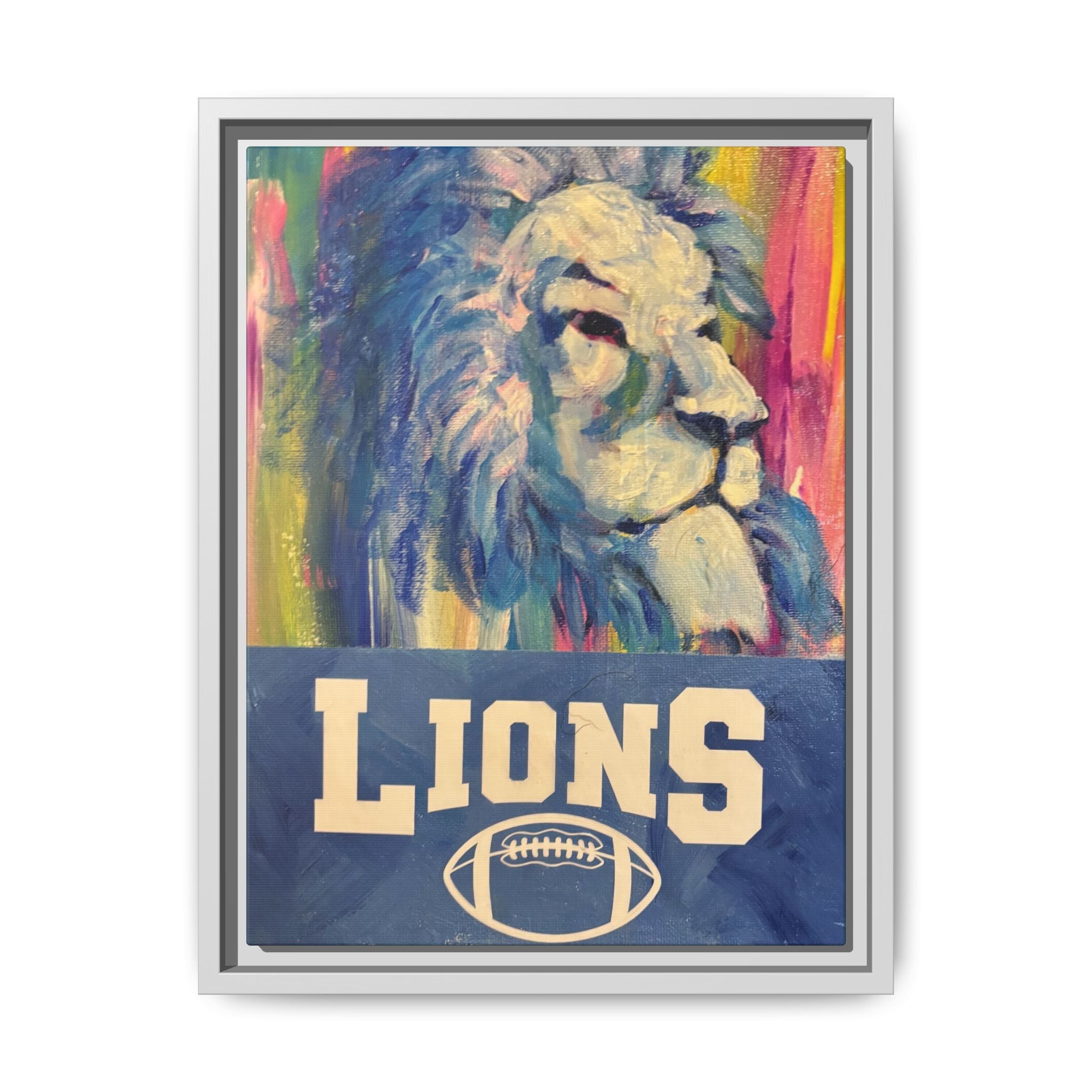 Lion, Matte Canvas, Framed (Multi-color)