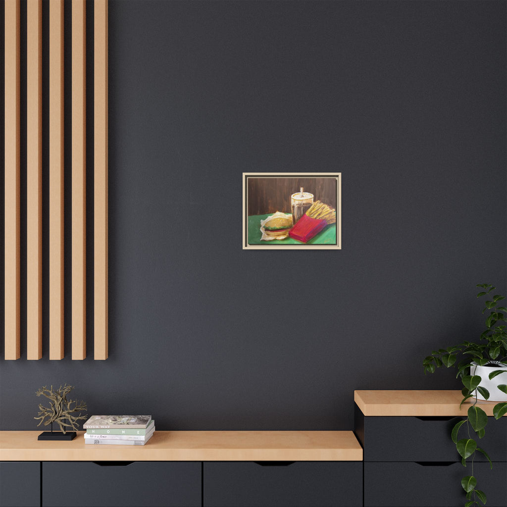 Burger and Fries Matte Canvas, Framed (Multi-color)