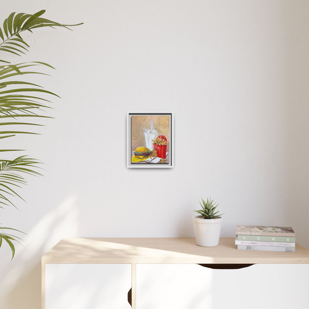 Fast Food Still Life Matte Canvas Framed Wall Art
