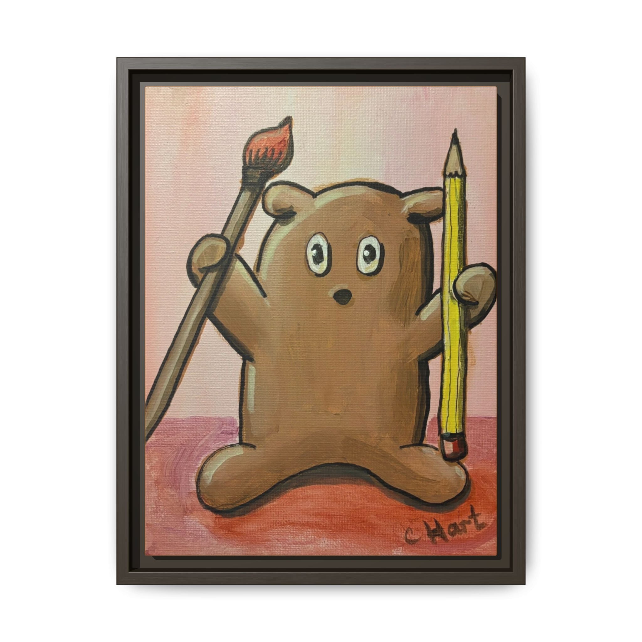 Cute Bear Framed Canvas Art