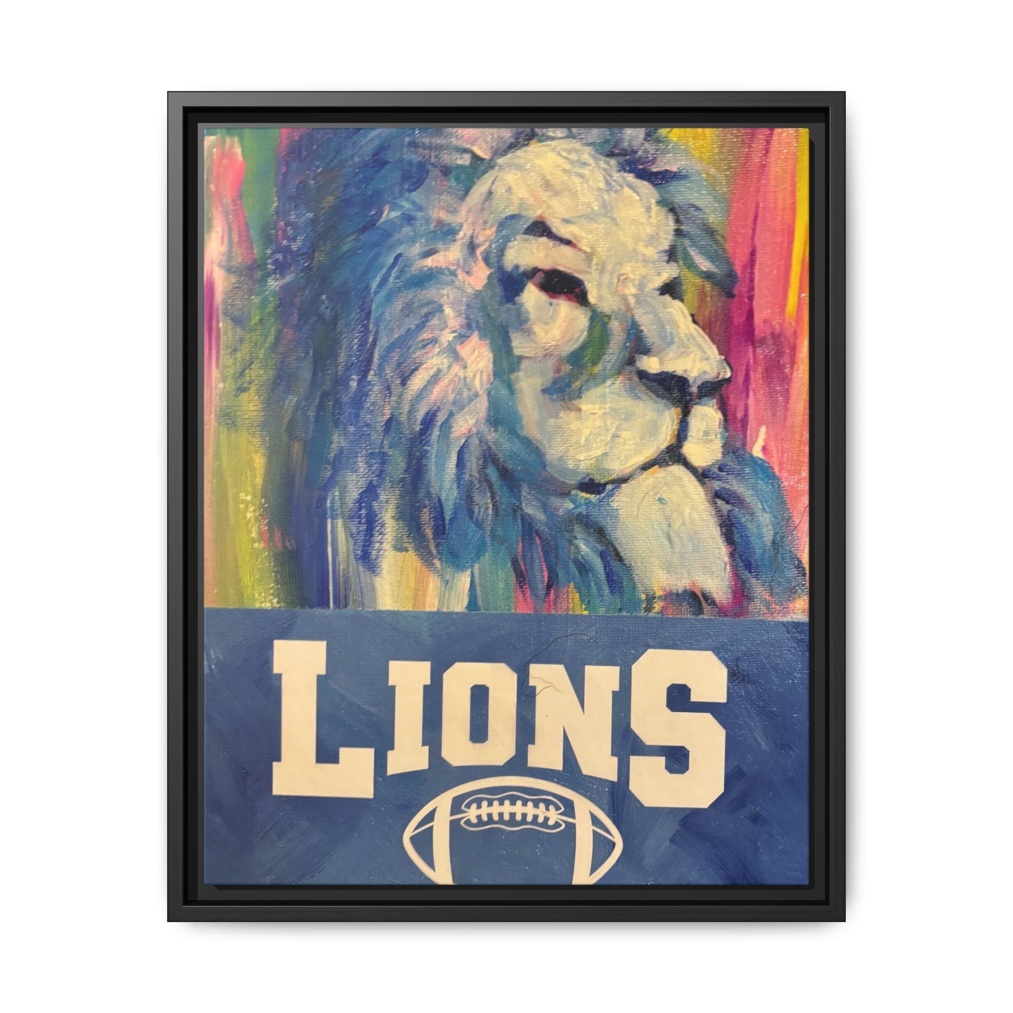 Lion, Matte Canvas, Framed (Multi-color)
