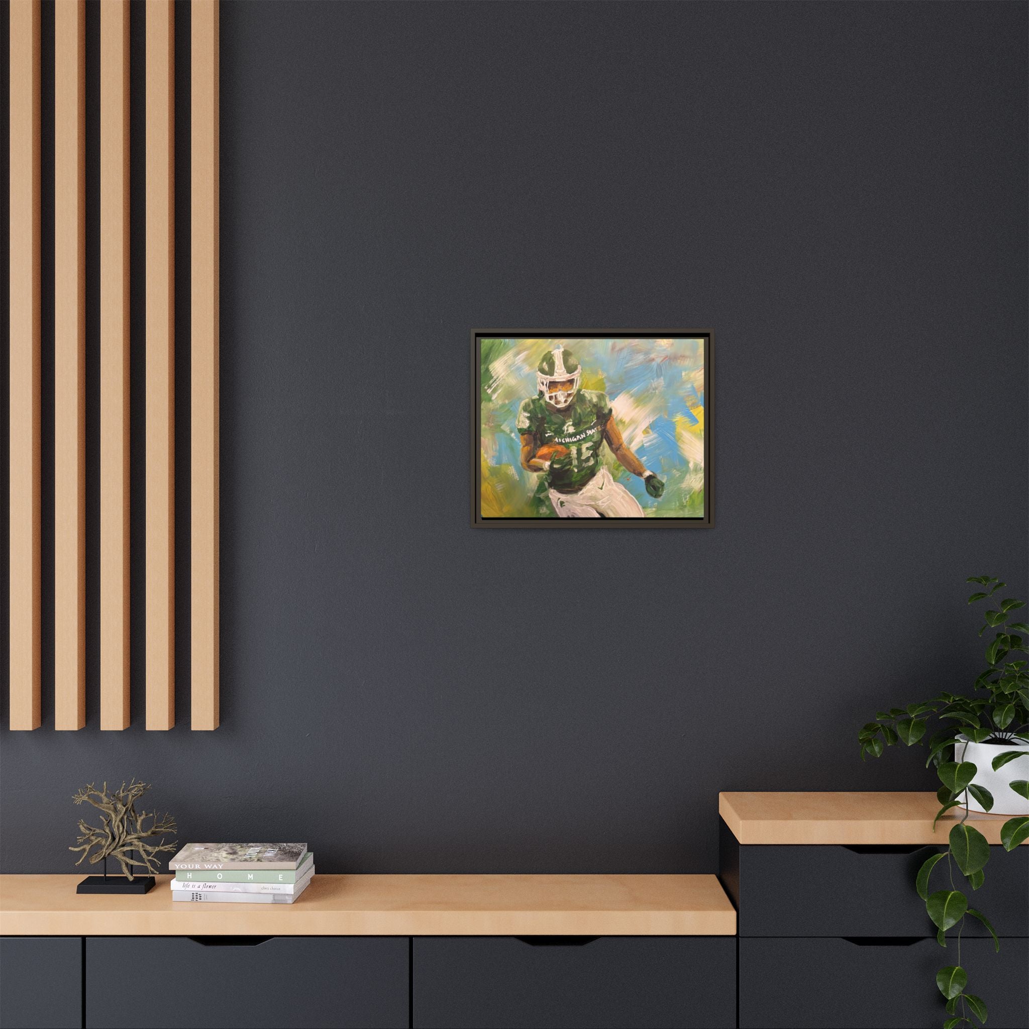 Abstract Football Matte Canvas, Framed (Multi-color)
