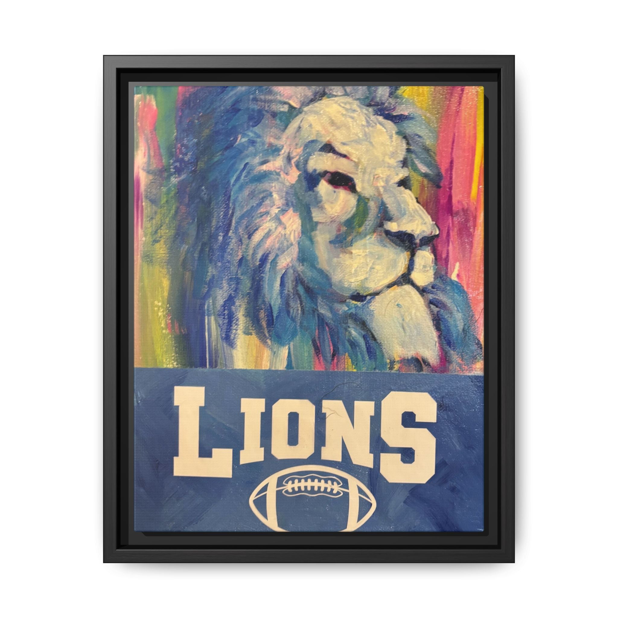 Lion, Matte Canvas, Framed (Multi-color)