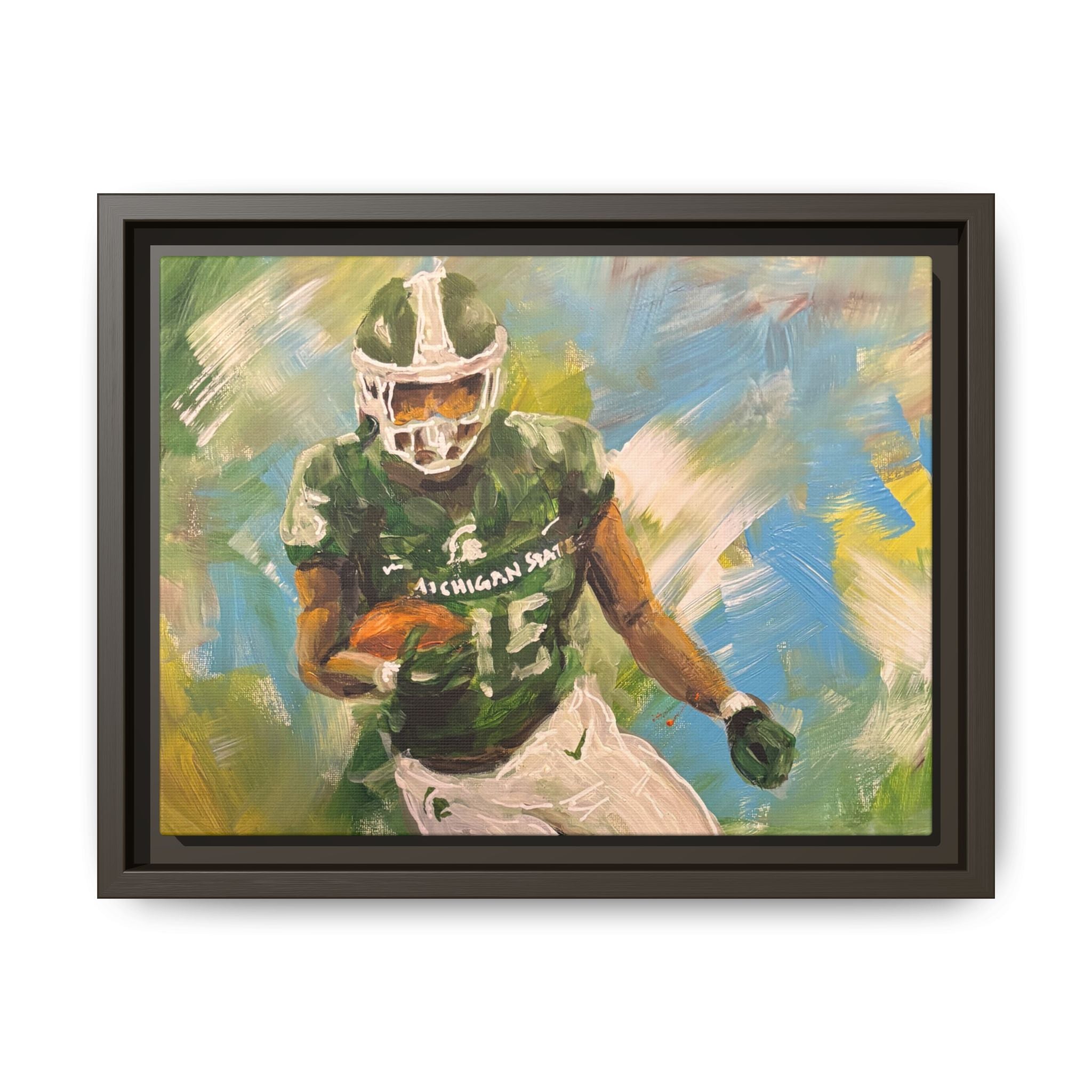 Abstract Football Matte Canvas, Framed (Multi-color)