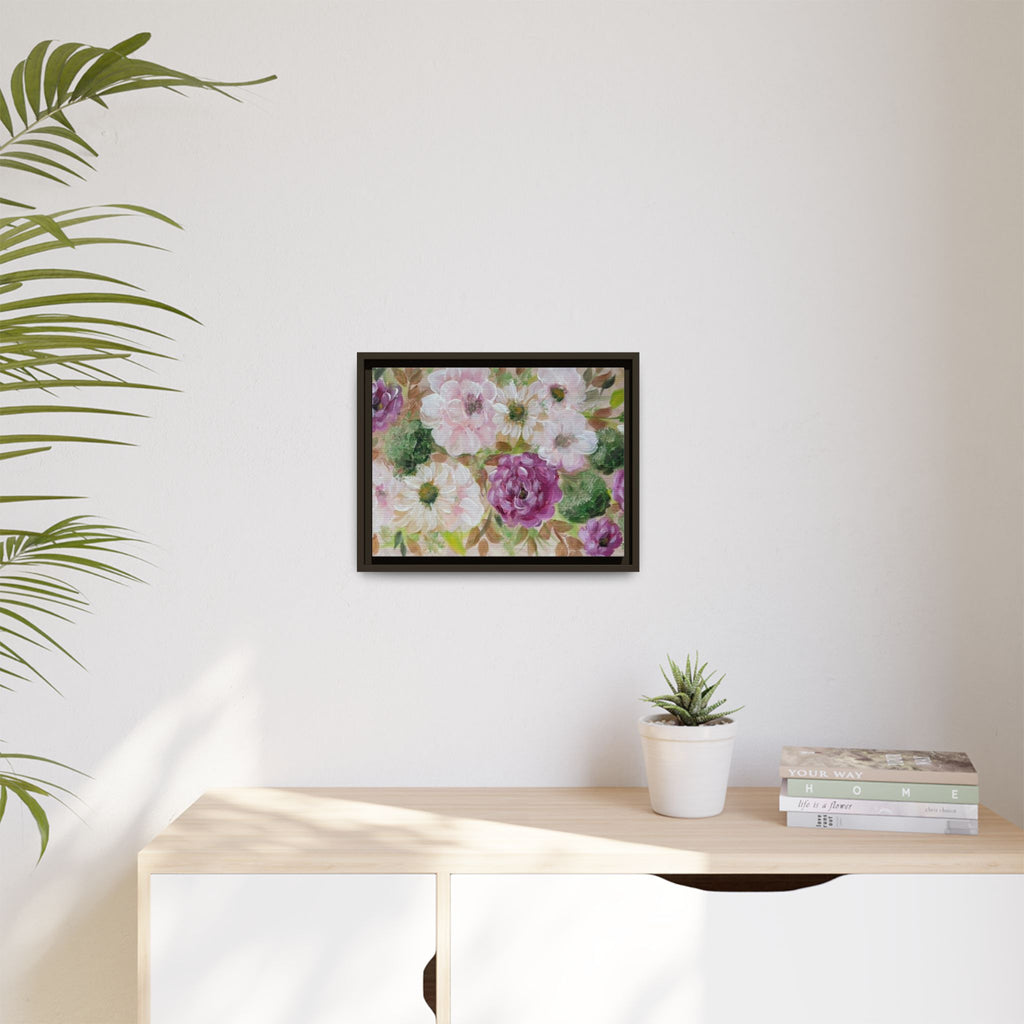 Floral Canvas Print — Pink & Mauve Watercolor Peonies
