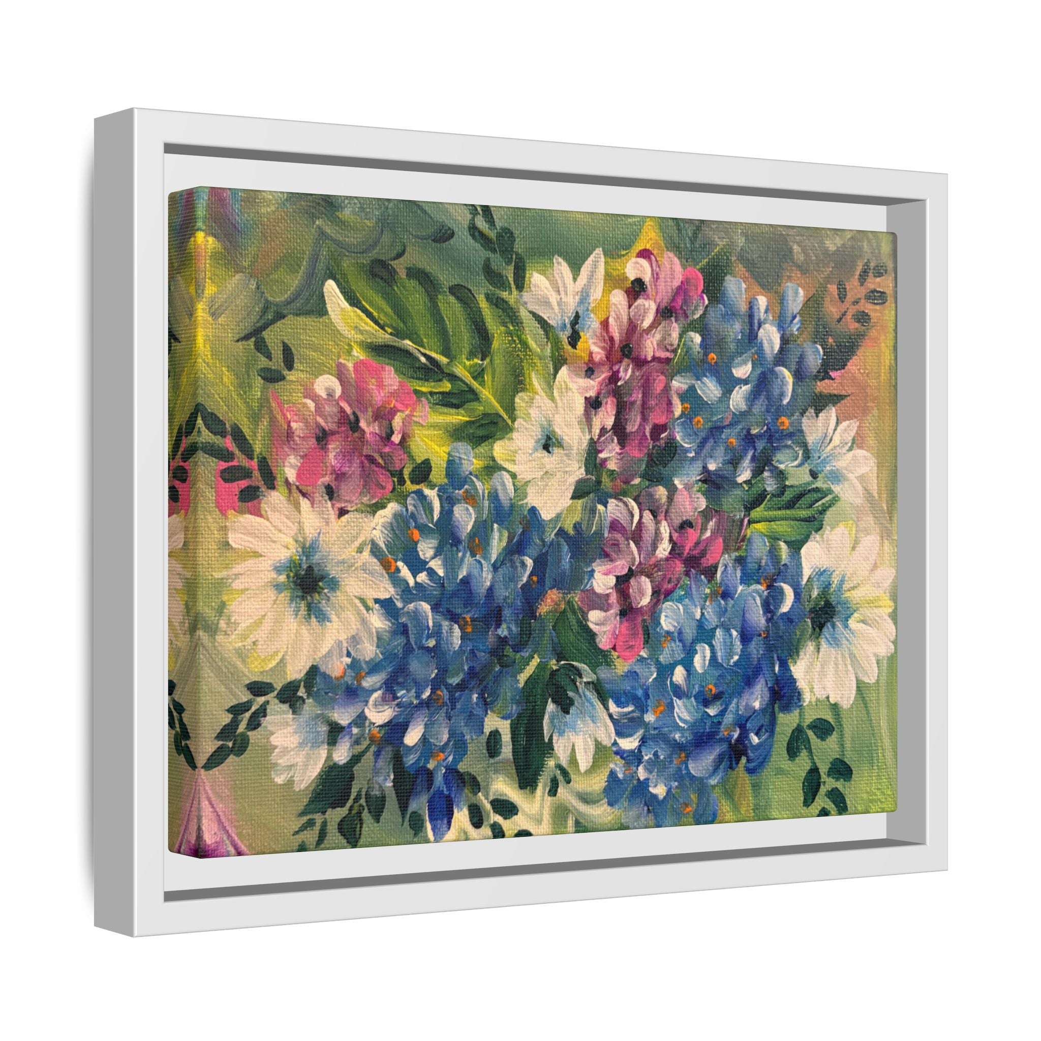 Floral Abstract Matte Canvas, Framed (Multi-color)
