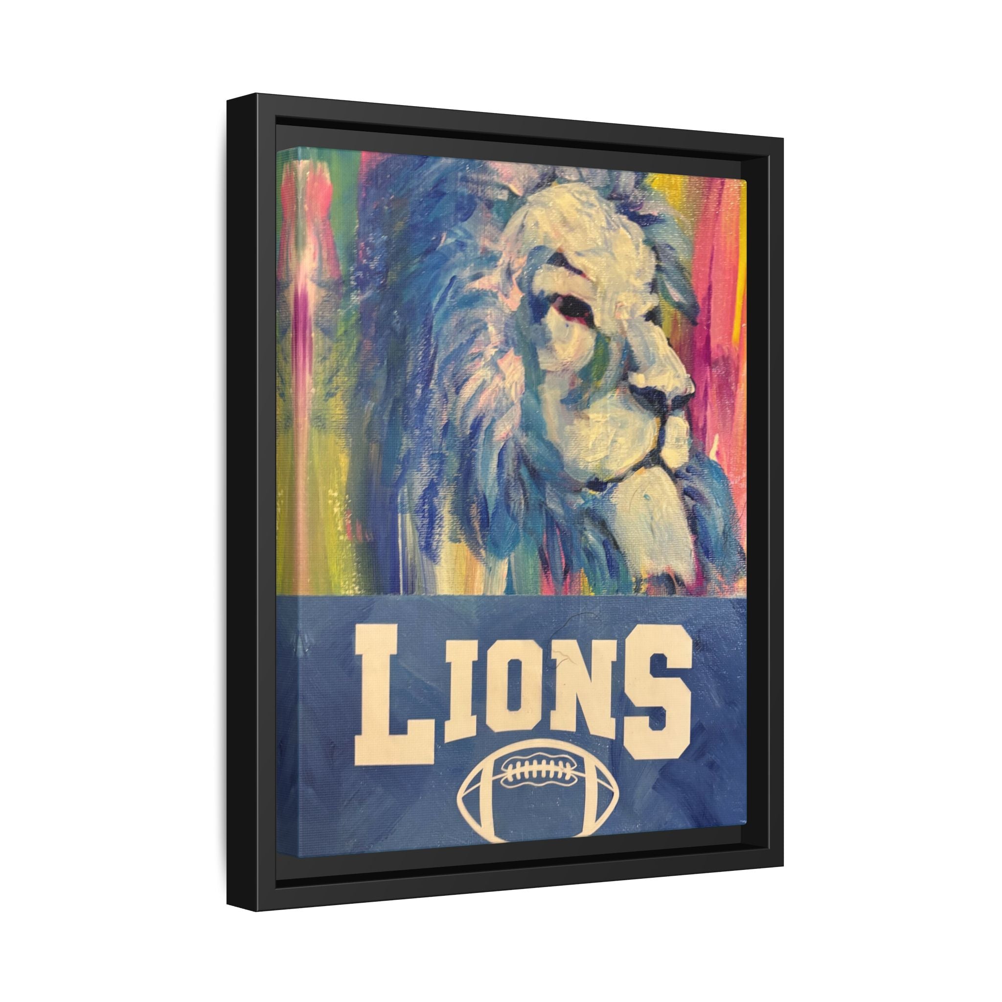 Lion, Matte Canvas, Framed (Multi-color)
