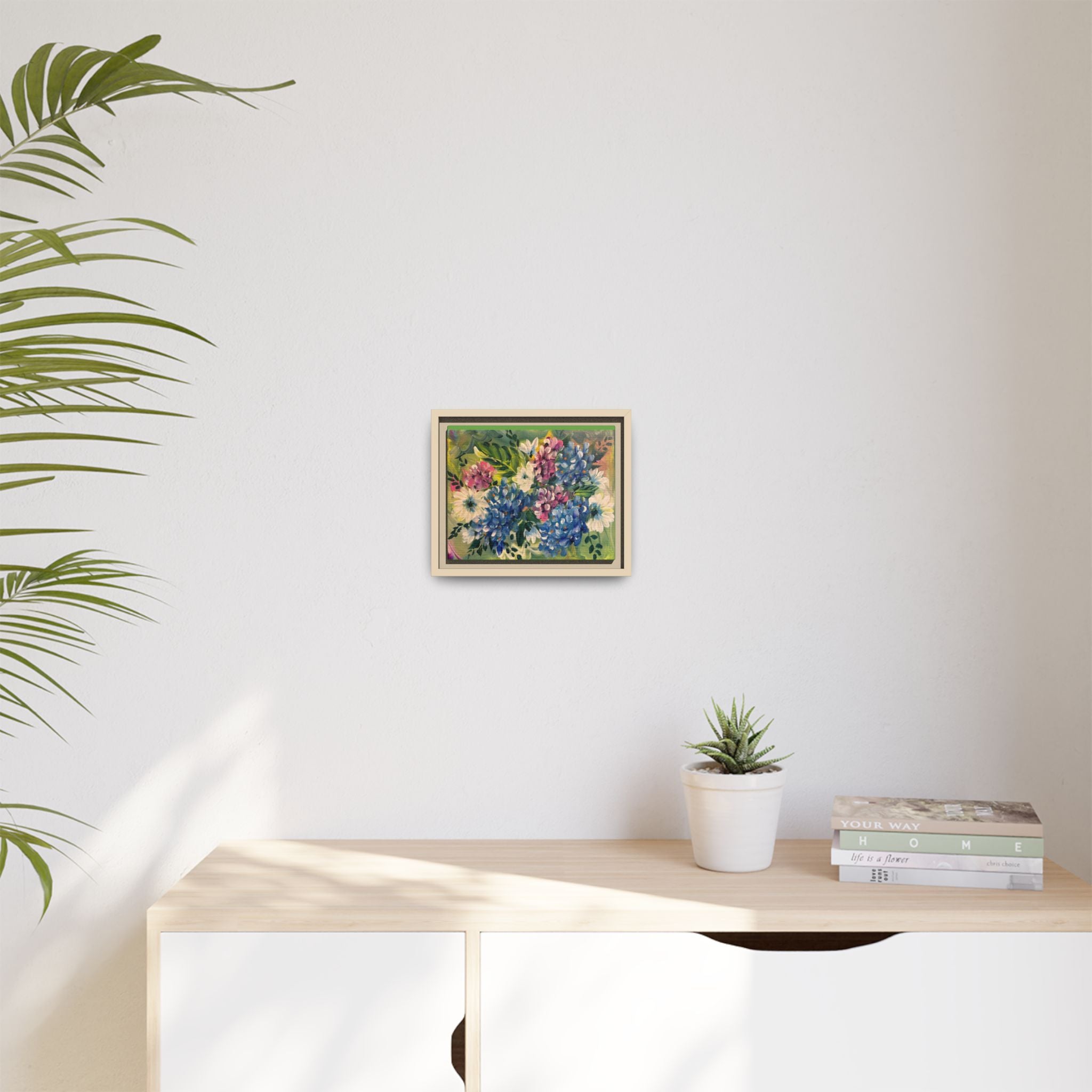 Floral Abstract Matte Canvas, Framed (Multi-color)