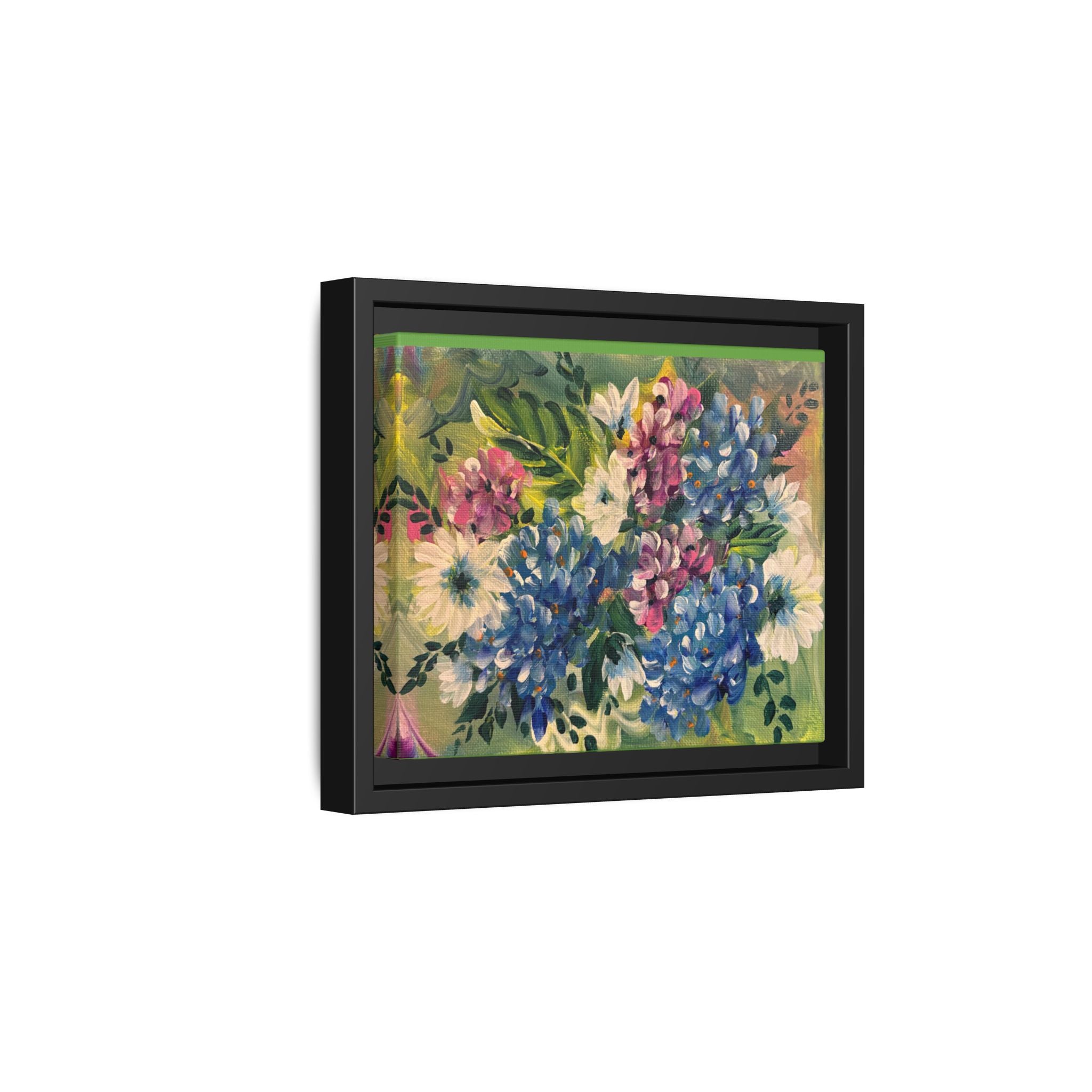 Floral Abstract Matte Canvas, Framed (Multi-color)