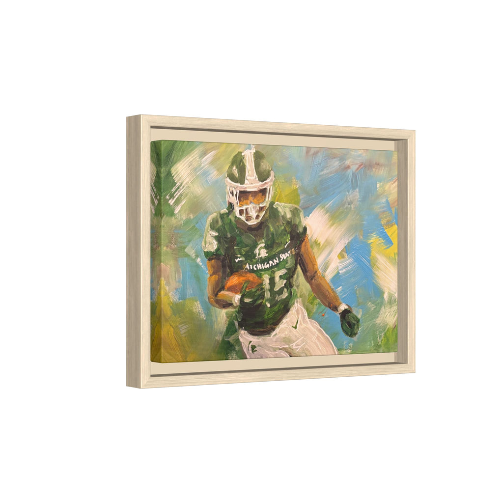 Abstract Football Matte Canvas, Framed (Multi-color)