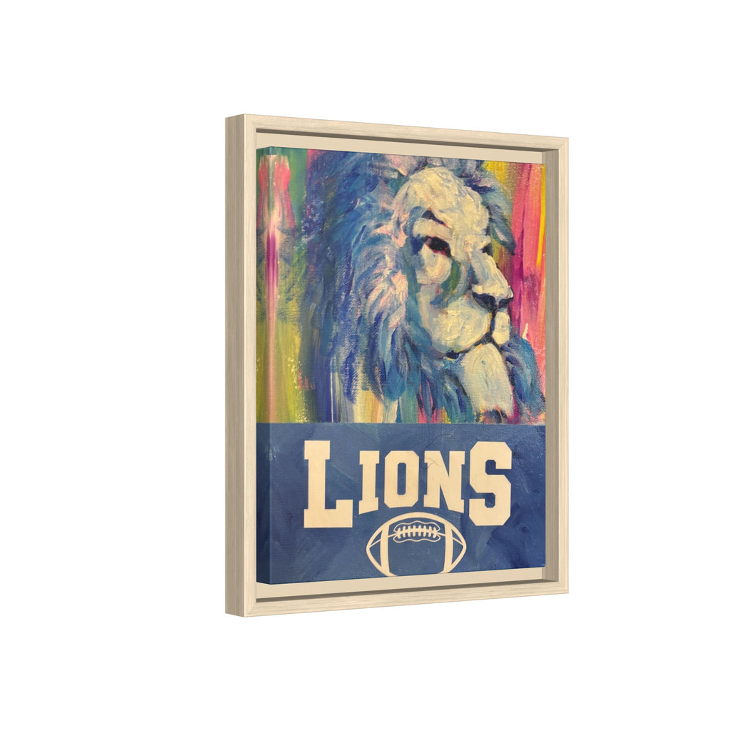 Lion, Matte Canvas, Framed (Multi-color)