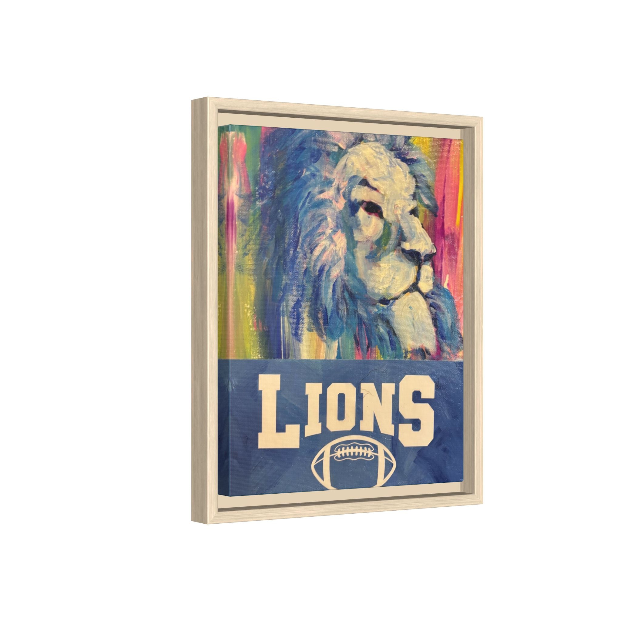 Lion, Matte Canvas, Framed (Multi-color)