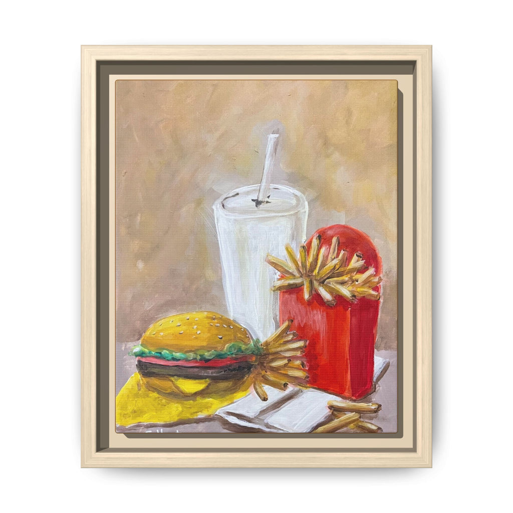 Fast Food Still Life Matte Canvas Framed Wall Art