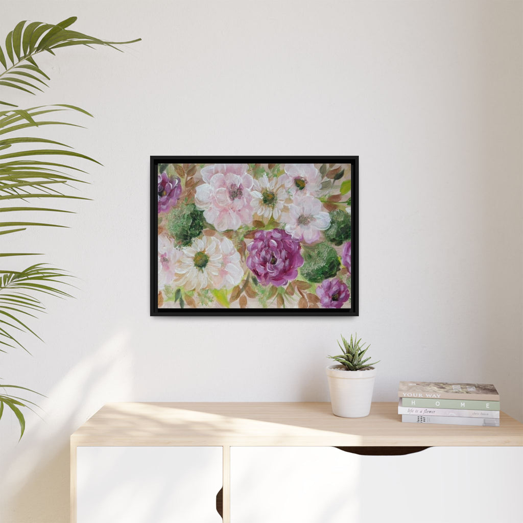 Floral Canvas Print — Pink & Mauve Watercolor Peonies