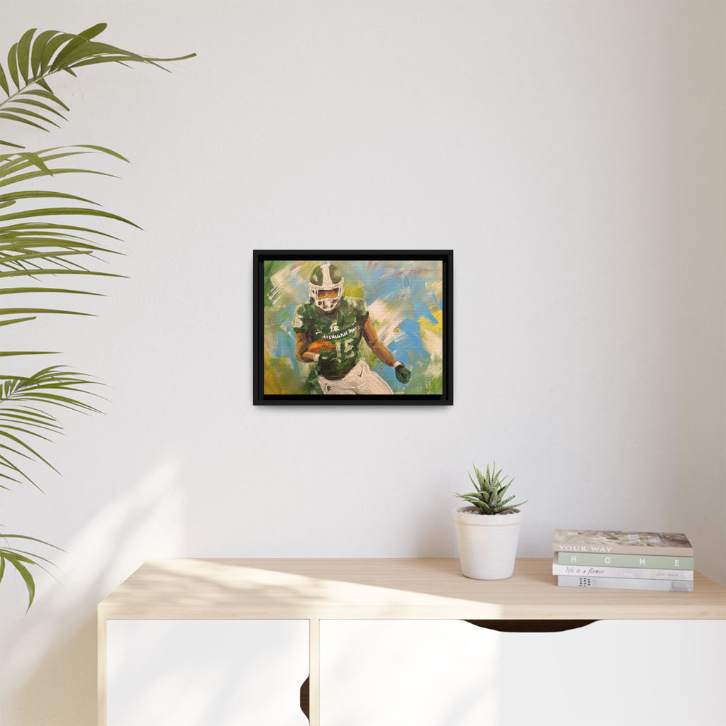Abstract Football Matte Canvas, Framed (Multi-color)