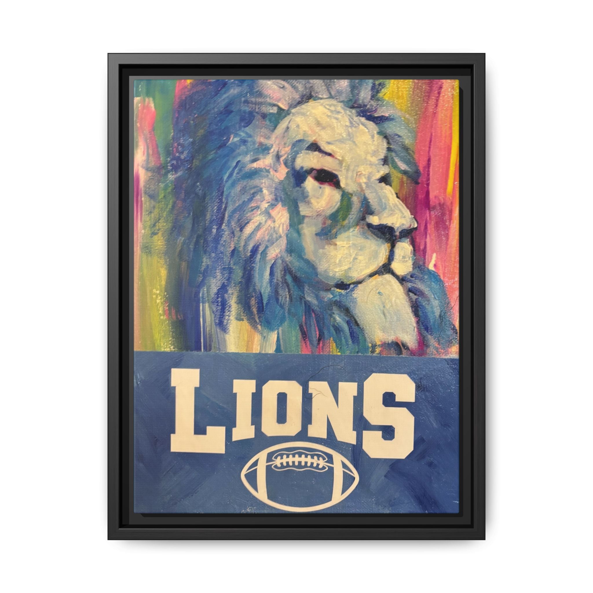Lion, Matte Canvas, Framed (Multi-color)
