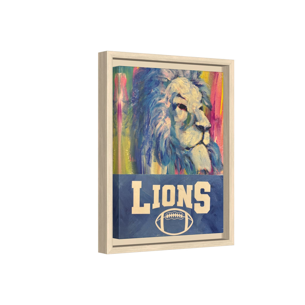 Lion, Matte Canvas, Framed (Multi-color)
