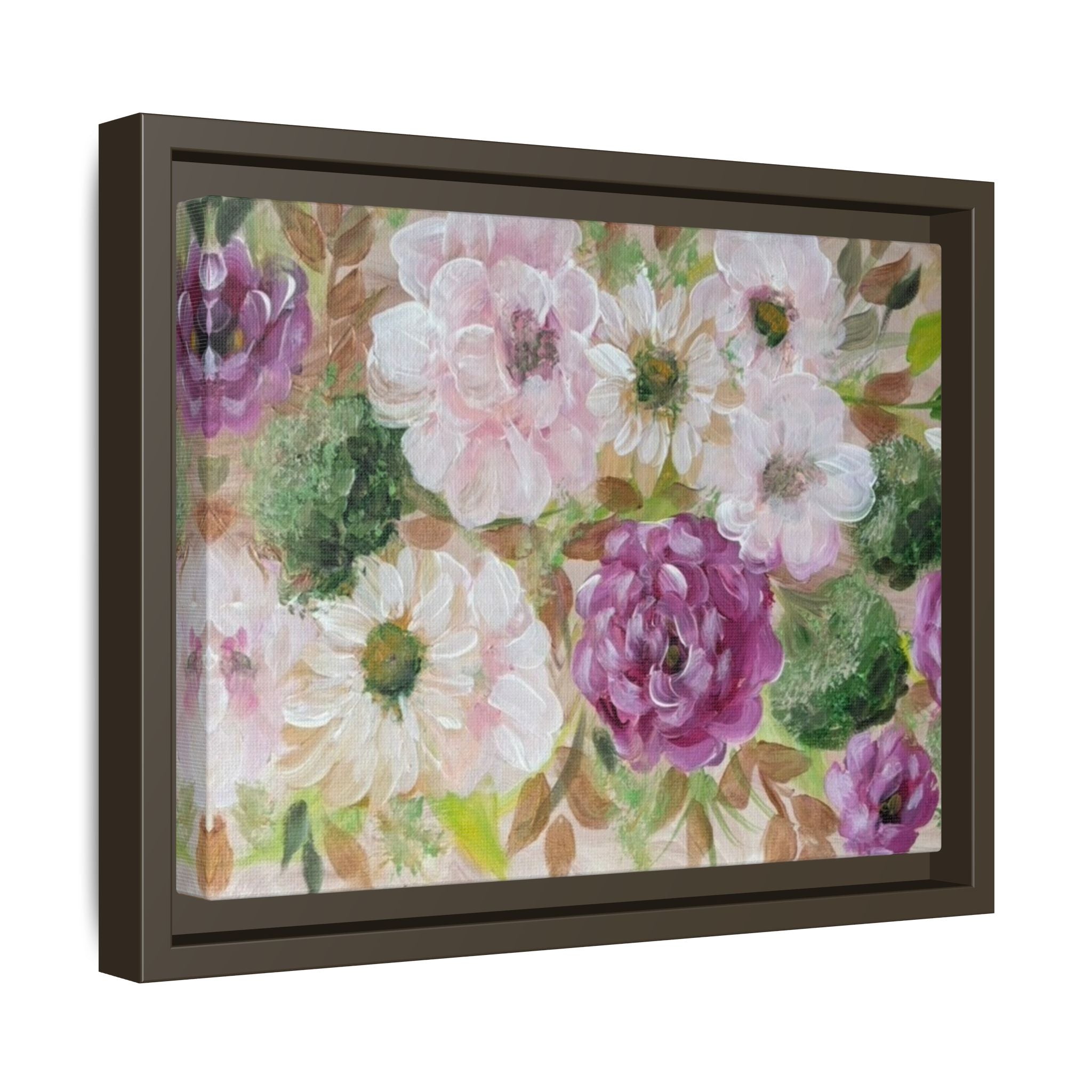 Floral Canvas Print — Pink & Mauve Watercolor Peonies