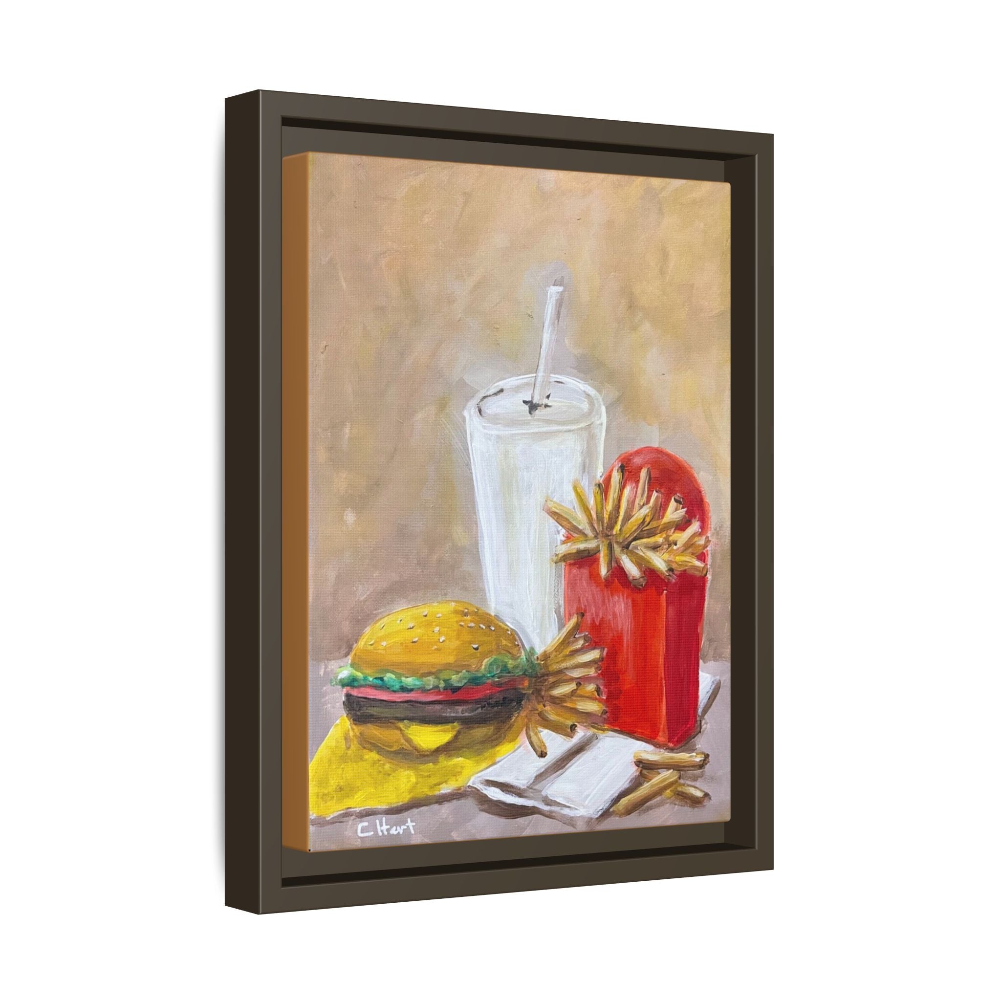 Fast Food Still Life Matte Canvas Framed Wall Art