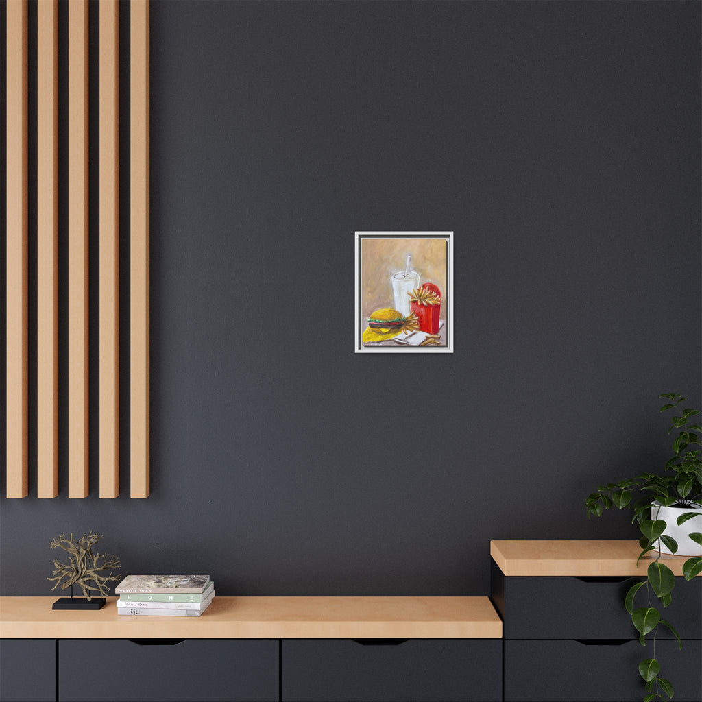 Fast Food Still Life Matte Canvas Framed Wall Art