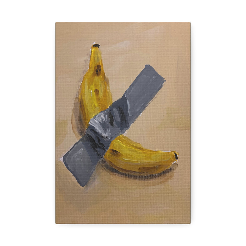 Duct Tape Banana Satire Canvas Print — Modern Pop Art Wall Decor