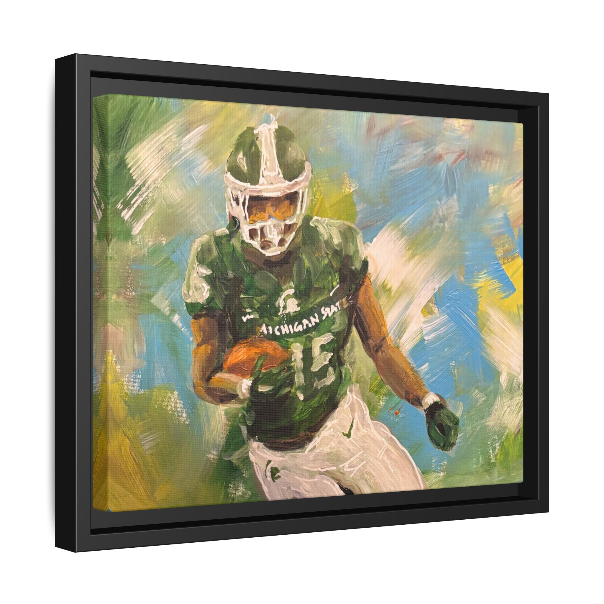 Abstract Football Matte Canvas, Framed (Multi-color)