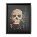 Framed Matte Canvas Skull & Roses Wall Art — Dark Gothic Home Decor