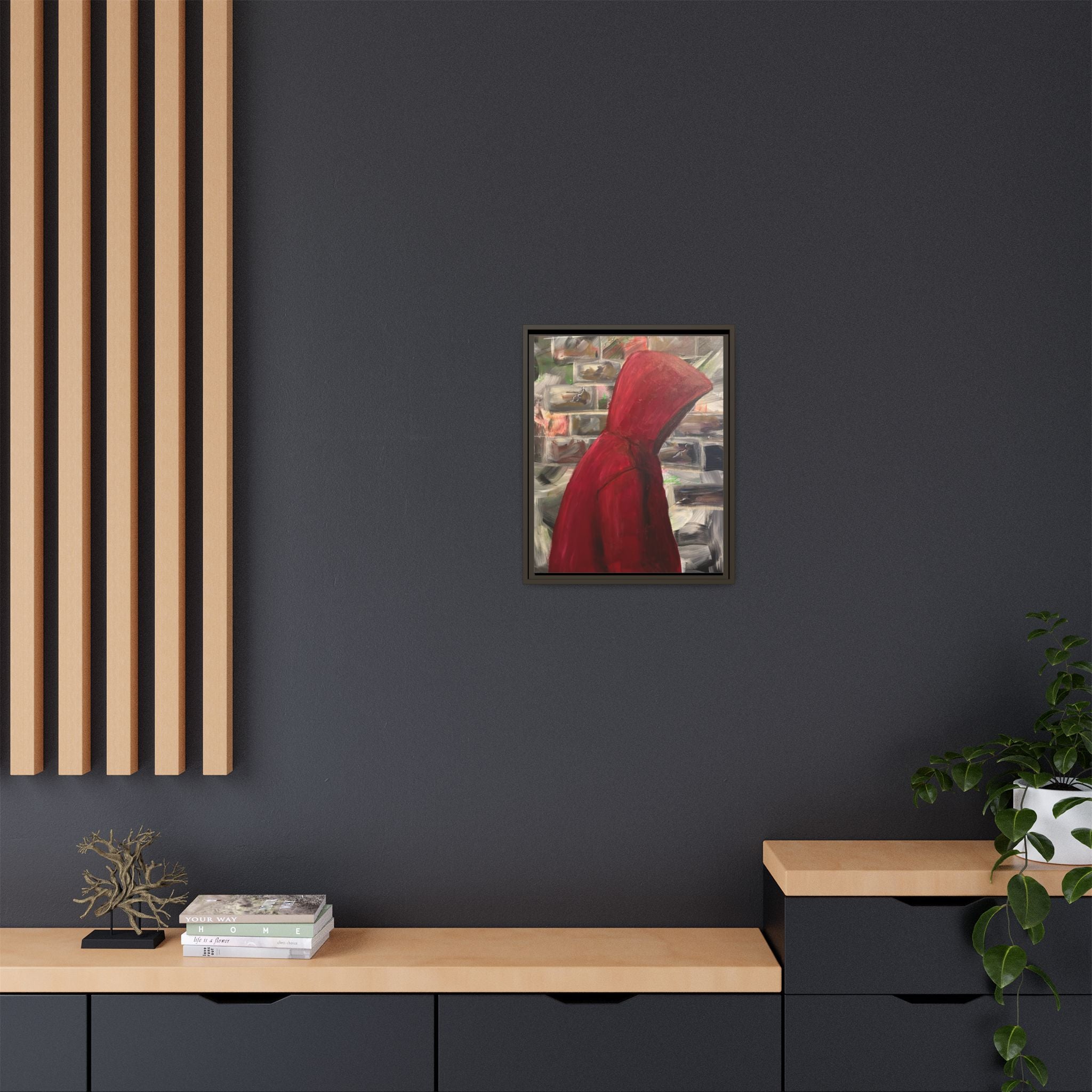 Red Hood - Framed Wall Art — Figure Urban Painting